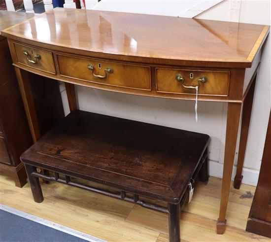 A William Tillman George III style satinwood-banded mahogany bow-fronted side table W.108cm
